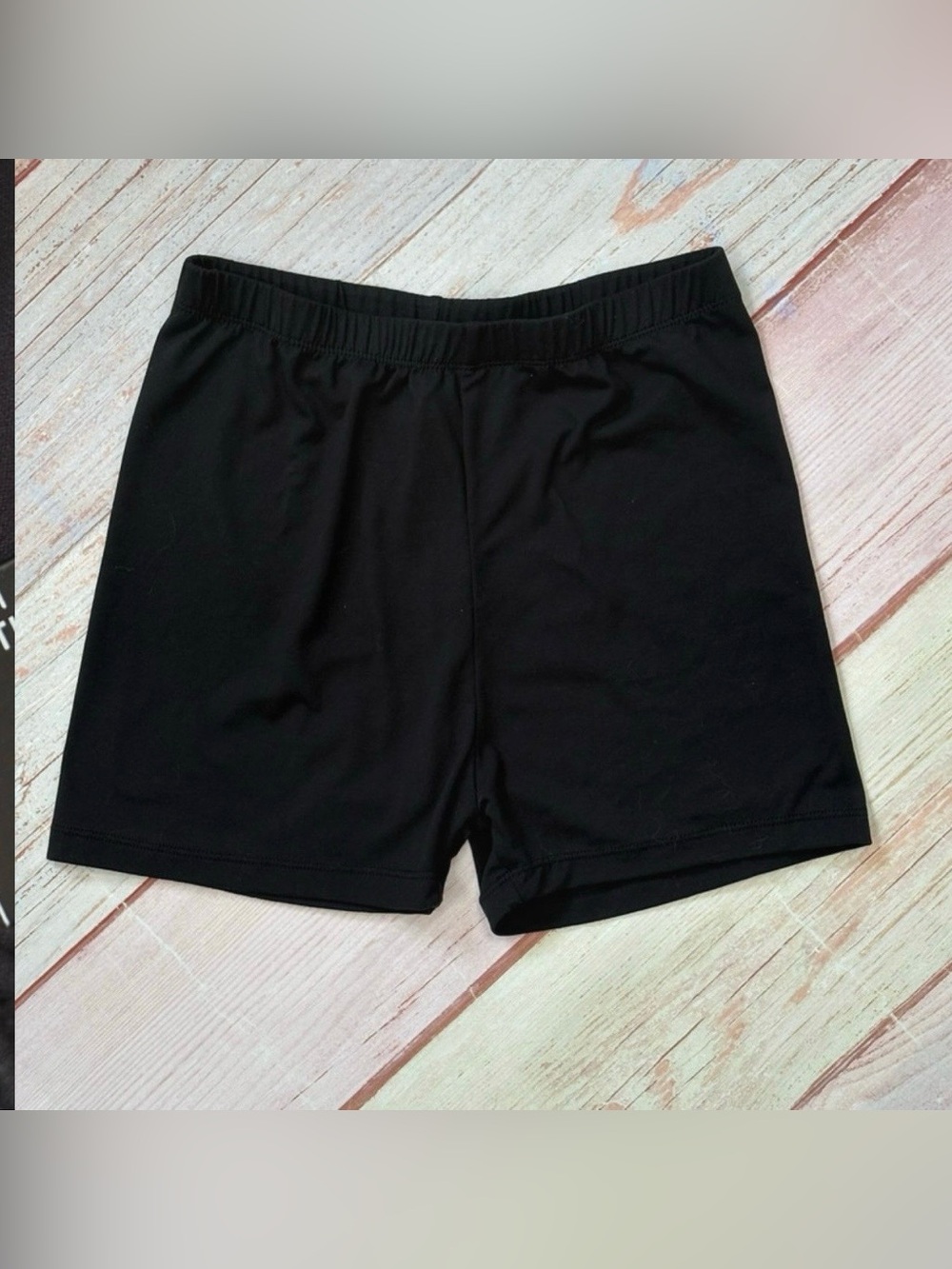 Women's Solid Black Elastic Waist Stretch Biker Shorts Size Medium
